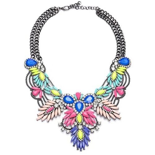 Lovage Colorful Resin Bubble Bib Statement Necklace Bohemian Chunky Collar Jewelry …