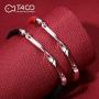 T400 925 Sterling Silver Black Red Mobius Ring Braided Rope Bracelet Valentines Day Couple Gift for Women Girls Men Boys