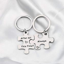 FUSTMW Couple Puzzle Keychain After All This Time and Always Couples Jewelry Best Friend Gift