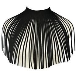 Mrotrida Tassel Bib Necklace Fashion Velvet Long Fringe African Chunky Choker Jewelry for Women Teen Girls Party Beach Black