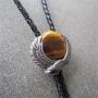 Haina Bolo Tie for Men Women Western Cowboy Cowgirl Eagle Bola Tie Genuine Leather String Natural Stone Tiger Eye Vintage Jewelry