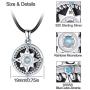 Locket Necklace That Hold Photos, 925 Sterling Silver Compass Locket with Genuine Moonstone, Engraving ''Always in my heart'' Locket Pendant Necklace, Inspirational Compass Jewelry Mother Day Birthday Gift for Women Teens Daughter with Gift Box