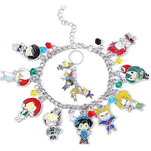 My Hero Academia Bracelet and Keychain - Fashion Novelty Charm Bracelet Anime Manga Series Keychain
