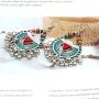 Vintage Boho Statement Drop Dangle Earrings Bohemian Ethnic Handmade Beaded Enamel Hook Charms Earring Jewelry for Women Girls Elegant Gift
