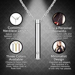 Cremation Jewelry for Ashes Urn Necklaces for Ash for Women or Men Keepsake with Long Sturdy Adjustable Chain for Pet or Human Ash