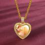 FaithHeart Custom Photo Necklace Personalized Picture Necklaces for Women Men Round/Heart Pendant Necklaces Hip Hop Jewelry