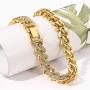 Mens Womens Cuban Link Necklace - Hip Hop Choker Necklace Iced Out with Bling Rhinestones, Fashion Accessory Jewelry for Hip Hop Lovers