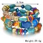 MIXIA Boho Multilayer Irregular Agate Beads Charm Bracelets for Women Vintage Jade Stone Man Bracelets Yoga Bangles Ethnic Jewelry