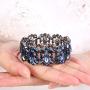 EVER FAITH Womens Crystal Vintage Style Elegant Bridal Elastic Stretch Bracelet