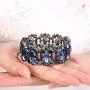 EVER FAITH Womens Crystal Vintage Style Elegant Bridal Elastic Stretch Bracelet
