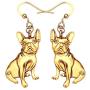WEVENI Alloy Antique Gold Silver Plated French Bulldog Earrings Dangle Drop Pet Dog Jewelry for Girls Women Ladies Gift