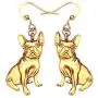 WEVENI Alloy Antique Gold Silver Plated French Bulldog Earrings Dangle Drop Pet Dog Jewelry for Girls Women Ladies Gift