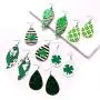 St.Patrick’s Day Faux Leather Earrings Bulk Green Teardrop Earring Lightweight Glitter Hat Drop Earring Layered Leaf Dangle Earring Jewelry Gifts for Women Girls St.Patrick’s Day Faux Leather Earrings Bulk Green Teardrop Earring Lightweight Glitter Hat Drop Earring Layered Leaf Dangle Earring Jewelry Gifts for Women Girls
