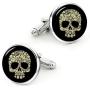 Kooer Vintage Gold Sugar Skull Cufflinks Handmade Gold Skull Cuff Links Wedding Jewelry Gift for Men