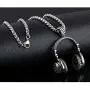 Headphones black Necklace gold Music Pendant silver Hiphop Fashion chain with 24in chain