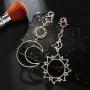 Chargances Boho Women Sun Crescent Moon Stars Dangle Drop Earrings Ladies Fashion Jewelry for Party(Gold)