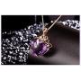 Elegant Heart Shaped Amethyst Pendant Necklace, AILUOR Luxury Fashion18K Rose Gold Love Heart Natural Purple Crystal Jewelry - Great Birthday Anniversary Mothers Day Wedding Gift