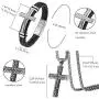 Cupimatch 2 Pcs Mens Cross Pendant Necklace Leather Bracelet Set, Stainless Steel 22 inch Chian 8.3 inch Magnetic Braided Bangle Jewelry Cupimatch 2 Pcs Mens Cross Pendant Necklace Leather Bracelet Set, Stainless Steel 22 inch Chian 8.3 inch Magnetic Braided Bangle Jewelry