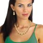 Palm Beach Jewelry Goldtone Graduated Bead Strand Necklace and Earring Set (15.5mm), Lobster Claw Clasp, 18 inches