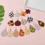 Fall Leather Earrings Buffalo Plaid Earrings for Women Pumpkin Sunflower Maple Leaves Acorn Autumn Jewelry Thanksgiving Accessory for Women Girls 16 PCS