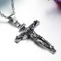 Cross Necklace for Men Stainless Steel Silver Gold Crucifix Pendant Necklace Simple Jewelry Gifts, 22 inches Chain