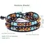 Leather Wrap Cuff Bracelet Turtle Turquoise and Tiger Eye Beads Handmade Bangle Boho Wristband for Men Women Leather Wrap Cuff Bracelet Turtle Turquoise and Tiger Eye Beads Handmade Bangle Boho Wristband for Men Women