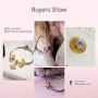ATHENAIE Faceted Golden Murano Glass Charm with 925 Sterling Silver Core Beads for Bracelet
