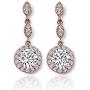 A+O Bridesmaid Gift, Wedding Drop Dangle Crystal Earrings in Silver, Gold, Rose Gold