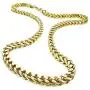 INBLUE 6MM Wide Chain Necklace for Men Women Boys Girls Stainless Steel Cuban Link Chain Necklaces Water Resistant Thick Metal Foxtail Chains (3 Colors - Silver Black Gold, 21.6 Inch Long)