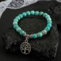 FANCY SHINY Gemstone Bead Bracelets Tree of Life Charms Yoga Healing Stone Bracelet Set for Women