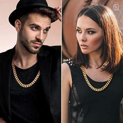 QGoliver Mens Cuban Link Chain Miami Curb Chain Stainless Steel Necklaces Hip Hop Jewelry for Men Women - Gold Silver, 8.5mm, 20''-24''