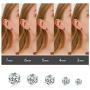 Sterling Silver Stud Earrings for Women, 925 Sterling Sliver Stud Earrings Set for Girls, Hypoallergenic Cubic Zirconia Stud Earrings for Men, Sizes 3/4/5/6/7mm