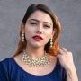 Aheli Indian Bollywood Faux Kundan Necklace Earring Ethnic Jewelry Set for Women