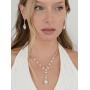 Mariell Sparkling Blush Rose Gold Crystal Rhinestone Necklace Earrings Set for Prom, Bridesmaid & Brides