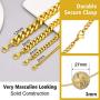 PROSTEEL 3mm-12mm Stainless Steel Cuban Chain for Men, Bracelet:7.5''/8.26'', Necklace: 14''-30'', Black/18K Gold Plated, Come Gift Box
