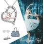 Gymnastics/Ballerina Gifts for Girls Sterling Silver Gymnastics/Ballerina Heart-Shaped Pendant Necklace for Women Gymnastics/Ballerina Gifts for Girls Sterling Silver Gymnastics/Ballerina Heart-Shaped Pendant Necklace for Women