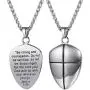 U7 Shield of Faith/Inspirational Pendant Chain 22 Inch Joshua 1:9 Cross Amulet Necklace, Text Engrave Customizable, 3 Color Options