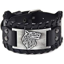 TURTLEDOVE Viking Bracelet Wolf Fenrir - Vintage Nordic Scandinavian Talisman - Gothic Bracelet for Celtic Pagan