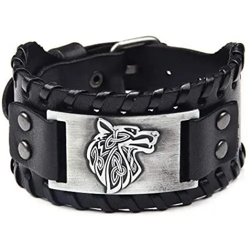 TURTLEDOVE Viking Bracelet Wolf Fenrir - Vintage Nordic Scandinavian Talisman - Gothic Bracelet for Celtic Pagan TURTLEDOVE Viking Bracelet Wolf Fenrir - Vintage Nordic Scandinavian Talisman - Gothic Bracelet for Celtic Pagan