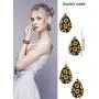 Hicarer 3 Pieces Sunflower Print Jewelry Set Sunflower Multi-Layer Bracelets Faux Leather Dangle Earrings Necklace for Women