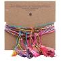 KELITCH Seed Beaded Strand Bracelets Handmade Colorful Tassel Charm Friendship Bracelets Jewelry Set 10 pcs