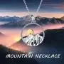 YFN Mountain Necklace Sterling Silver Mountain Range Ocean Wave Pendant Necklace Nature Jewelry Gift for Skiers, Hikers, Campers, Climbers,Nature Lovers and Ocean Lovers.