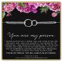 Friendship Bracelet • You Are My Person Bracelet • Love and Friendship Jewelry • Two Connected Circles • 925 Sterling Silver • Youre My Tribe Unbiological Soul Sister Bracelet • Gifts for BFF Besties