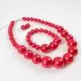 Shineland Simple Large Big Simulated Pearl Statement Necklace Bracelet and Earrings Jewelry Set (Red) Shineland Simple Large Big Simulated Pearl Statement Necklace Bracelet and Earrings Jewelry Set (Red)