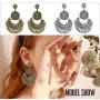 Subiceto 12 Pairs Vintage Mandala Flower Gypsy Drop Dangle Statement Earrings for Women Boho Retro Tribal Hollow Earrings Jewelry Set