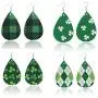 4Pairs St Patricks Day Leather Earrings for Women Lightweight Faux Leather Irish Green Good Luck Petal Teardrop Dangle Earrings Set 4Pairs St Patricks Day Leather Earrings for Women Lightweight Faux Leather Irish Green Good Luck Petal Teardrop Dangle Earrings Set