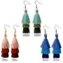 ZRosse 3 Pairs Bohemian Colorful Layered Fashion Tassel Earrings Unique 3 Tier Fringe Statement Big Long Dangle Drop Earrings Sets for Women Teen Girls