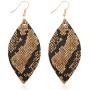 Bohemian Delicate Lightweight Cork Geometric Earrings - Animal Print Leopard Snake Python Teardrop, Marquise Leaf Fringe, Rhombus Drop Dangles