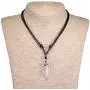 BlueRica Crystal Quartz Pendant on Adjustable Black Rope Cord Necklace BlueRica Crystal Quartz Pendant on Adjustable Black Rope Cord Necklace