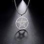 TEAMER Gold Silver Supernatural Star Pentagram Pentacle Pendant Necklace Wiccan Jewelry for Women Men